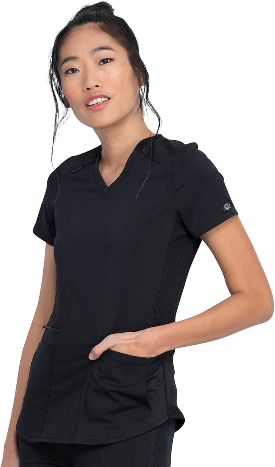 Dickies V-Neck Scrub Top with 5 Pockets Shirttail Hem and Bi-Stretch Technology DK875 - Image 2