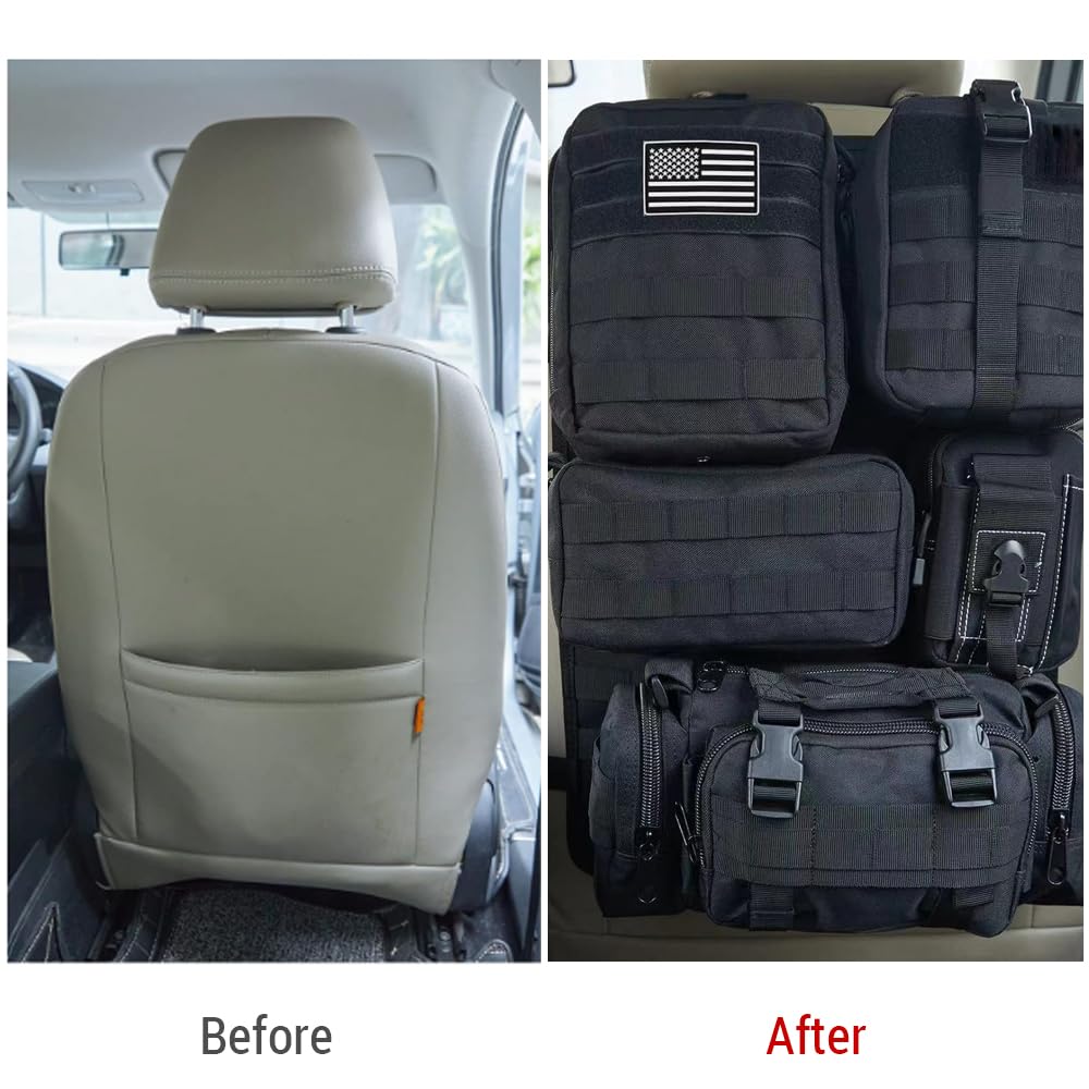 Genérico Organizador universal para respaldo de asiento coche con 5 bolsillos desmontables panel almacenamiento ajustable vehículos actividades y control del desorden
