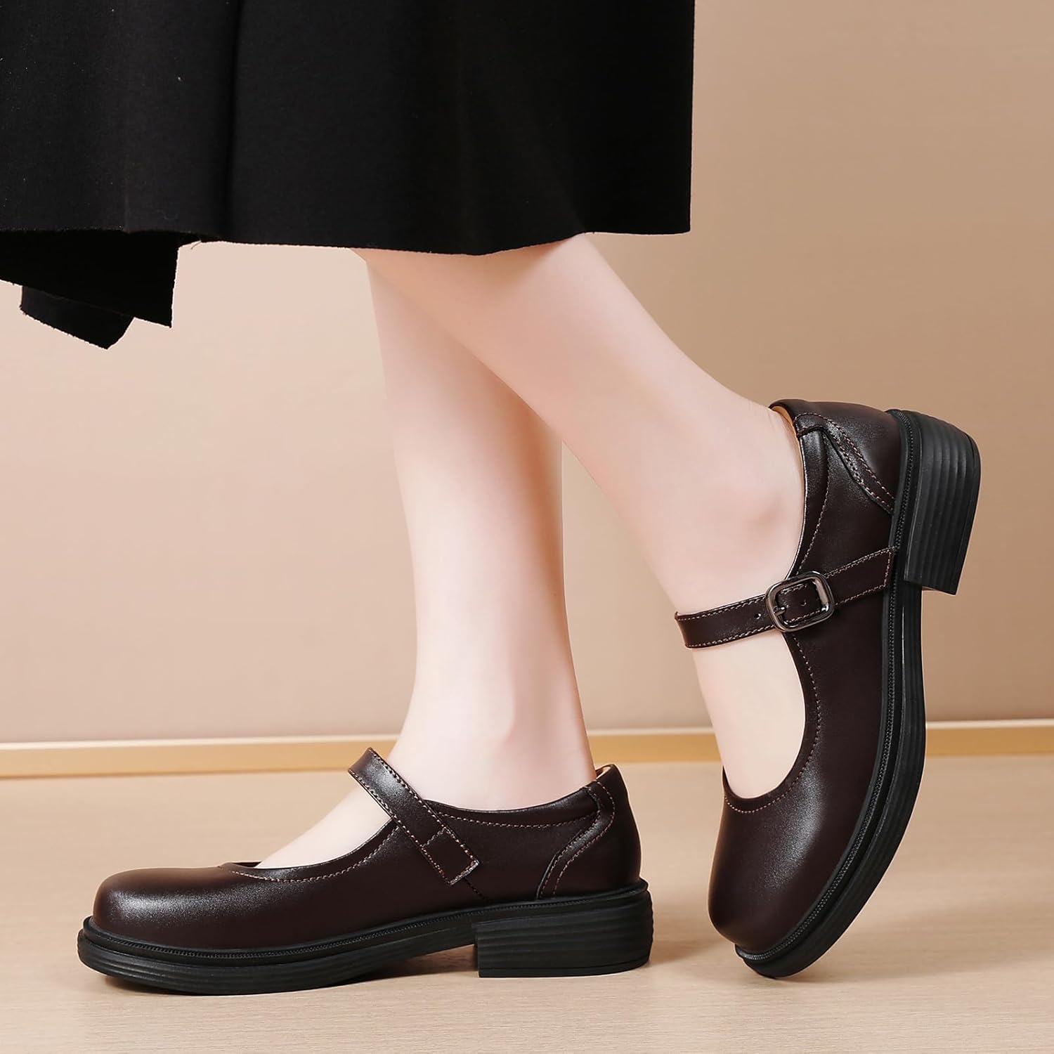 OKJ Mary Jane Shoes Women Flat Platform Mary Janes for Womens Comfortable Flats Dressy Casual School Cute Non Slip Work Shoes - Image 2