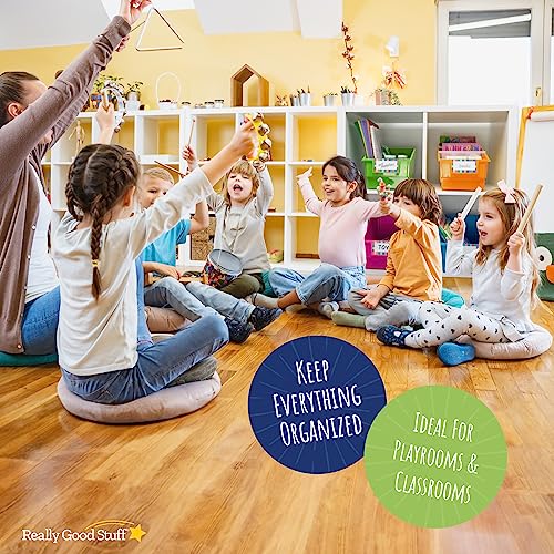 Image of Really Good Stuff Chapter Book Classroom Library Bins with Dividers -4 Pack | 8.75 inch x 13.5 inch x 7.75 inch, Neon, Large Plastic Bin Organizers for Book Organization, Documents, Files, Magazines