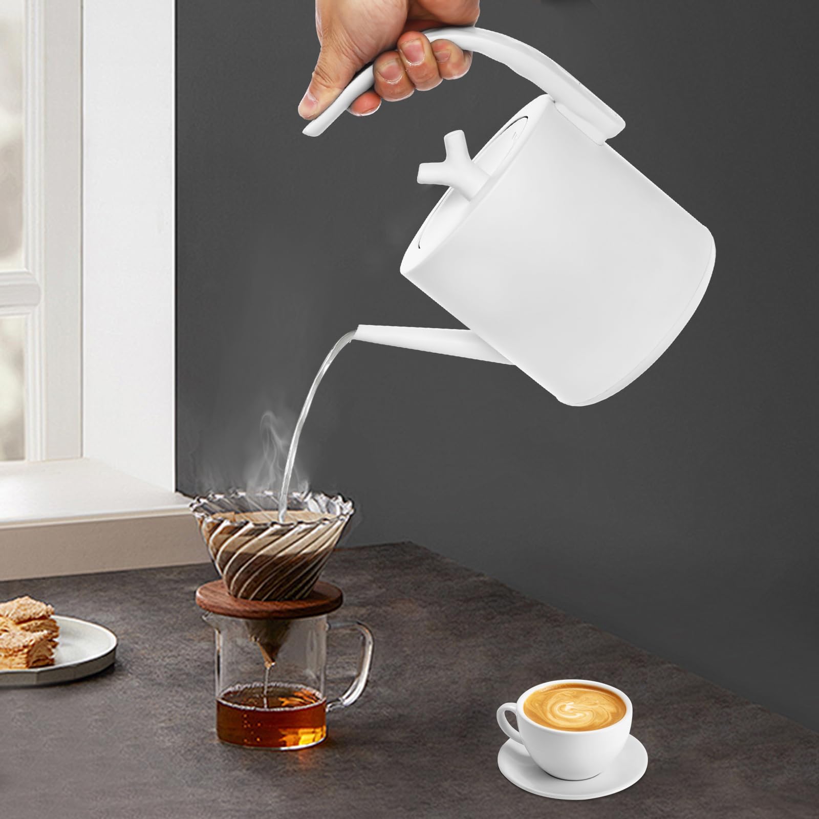 Czajnik elektryczny Kettle 1 l z cokołem 1000 W (biały)