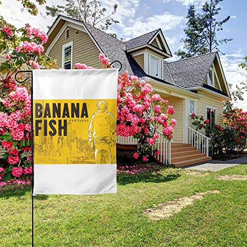 Anime Banana Fish Garden Flag Welcome Summer Vertical Double Sided Yard Flag Outdoor Decor Holiday Garden Flags For Outside Patio Porch Lawn 28"X40" #TOP2