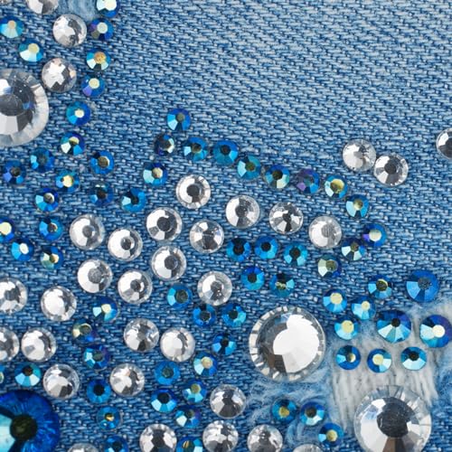 Image of MECCANIXITY Flat Back Round Acrylic Rhinestones,20mm Black Flatback Crystal Rhinestones for Crafts Clothes Shoes DIY Decoration Gifts 50Pcs