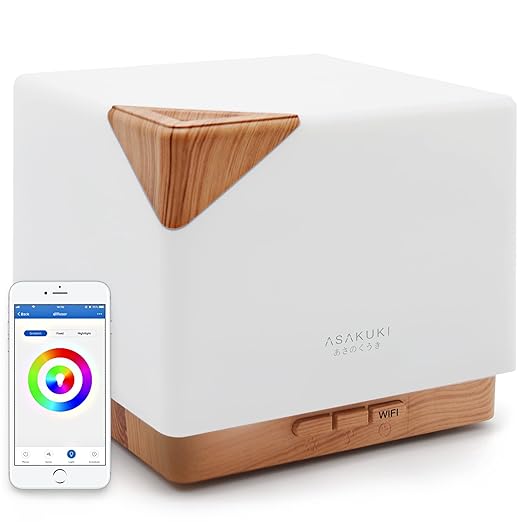8. ASAKUKI Smart WiFi Essential Oil Aromatherapy Diffuser&Easy Connect with Alexa and Google Home