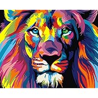 YEESAM ART Peinture Numero Animal Léopard Lion Tigre, Bricolage