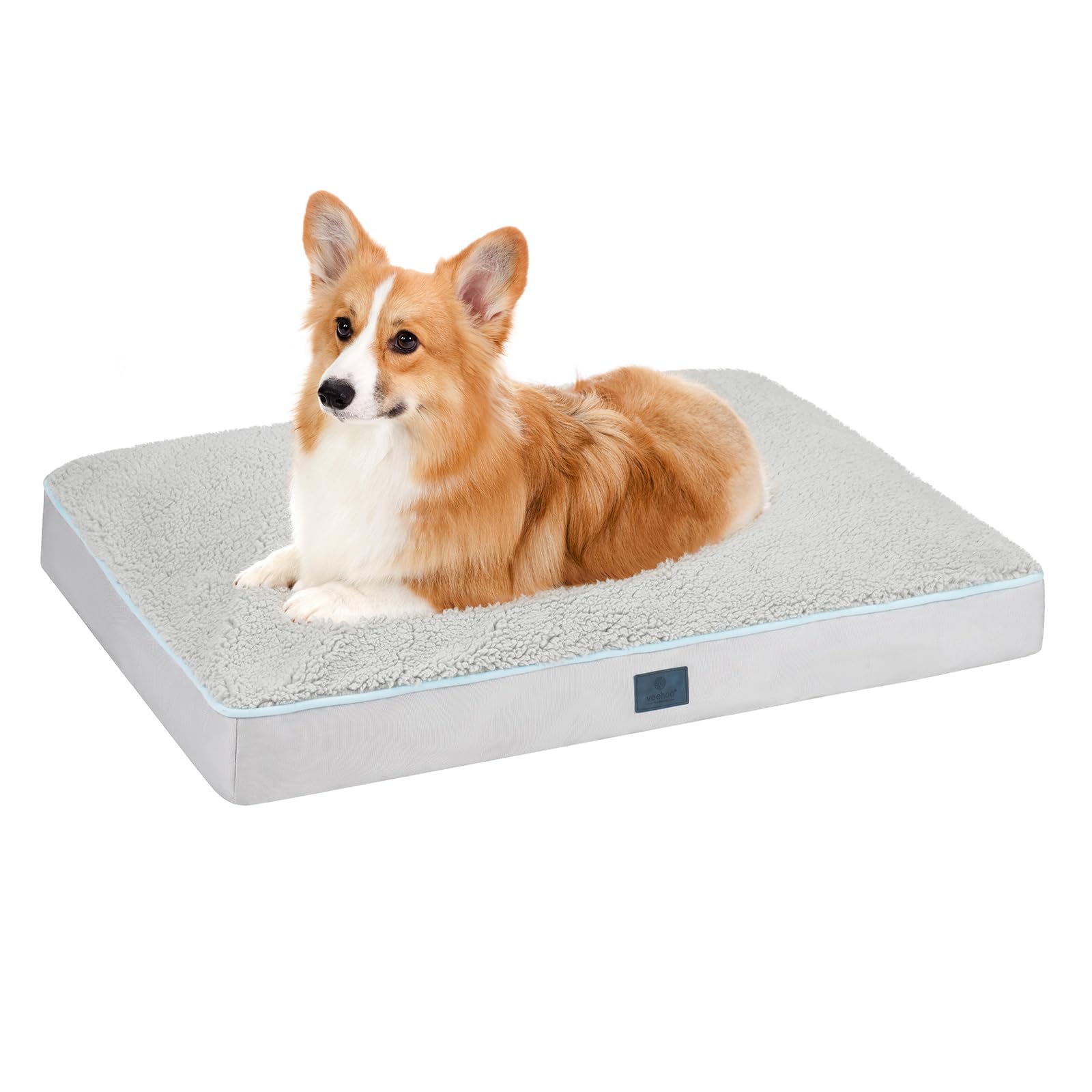 Veehoo Washable Dog Beds Large Sized, Deluxe Plush Sherpa Dog Bed for Crate with Removable Cover & Waterproof Inner Liner,...