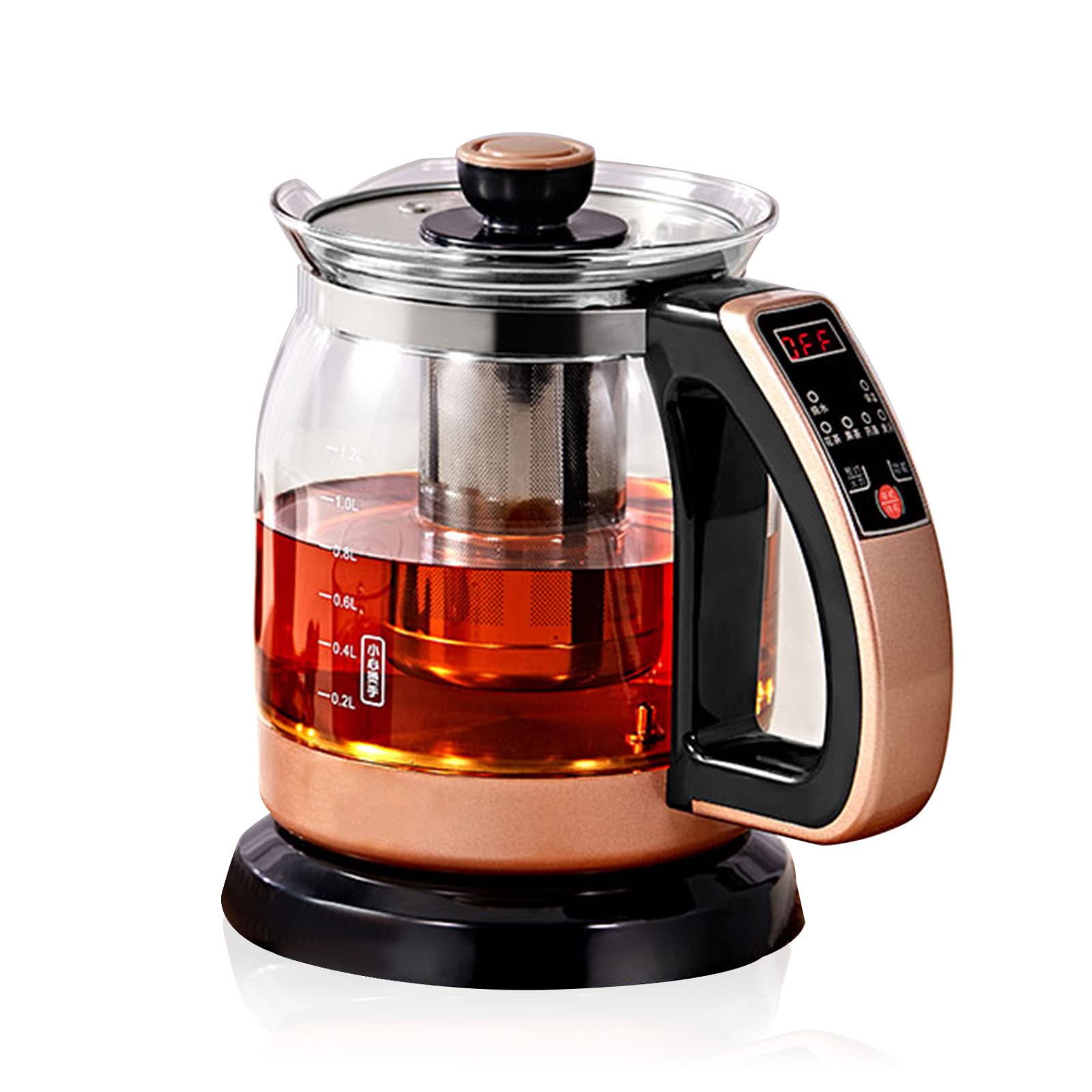 Vetro borosilicato Rapida ebollizione Elettrico bollitore d'Acqua LED indicatore Luminoso, Mantenere la Funzione Calda, 1.2L, Controllo della Temperatura (40 ℃ - 80 ℃)