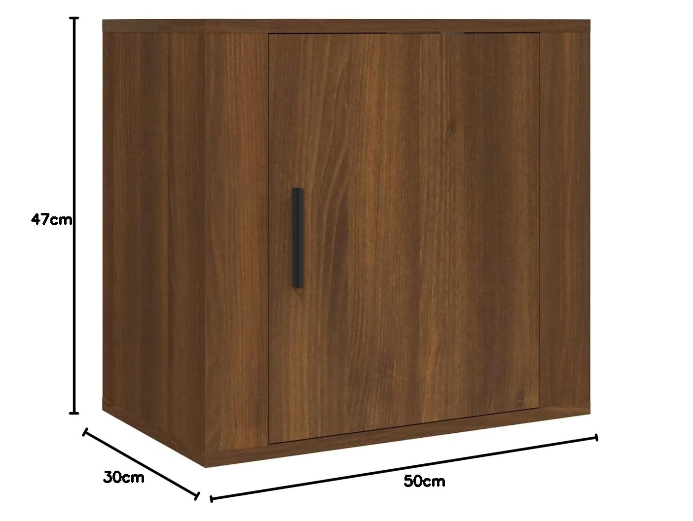 Mesita de Noche Flotante, Material Madera Contrachapada, Diseño Compacto con Almacenamiento, Mesa Auxiliar Sofá, Mesillas de Noche Dormitorio, Color Roble Marrón, 50x30x47 cm