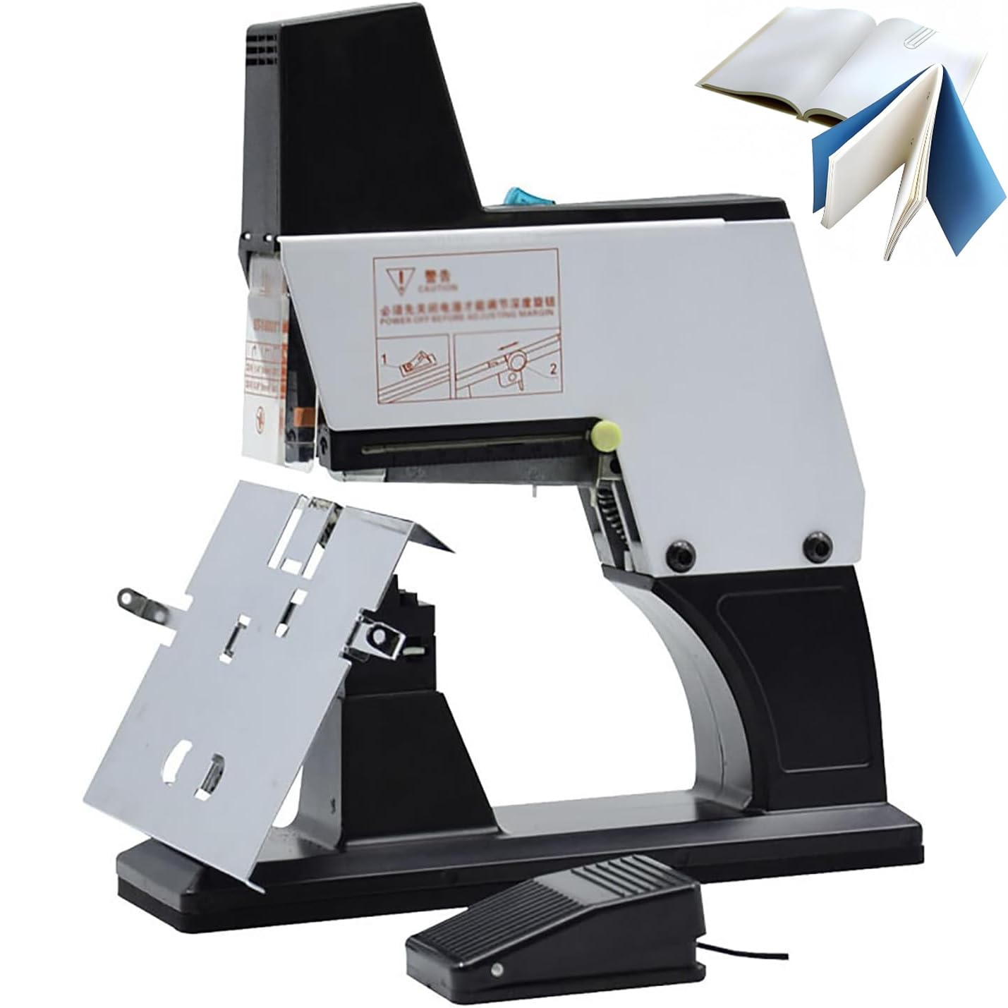 Wsexyy Heavy Duty Electric Stapler, Electric Flat Saddle Stapler, 1-9 Intensity Adjustable and 40 Sheets Binding Thickness, for Binding Reports, Documents, Papers