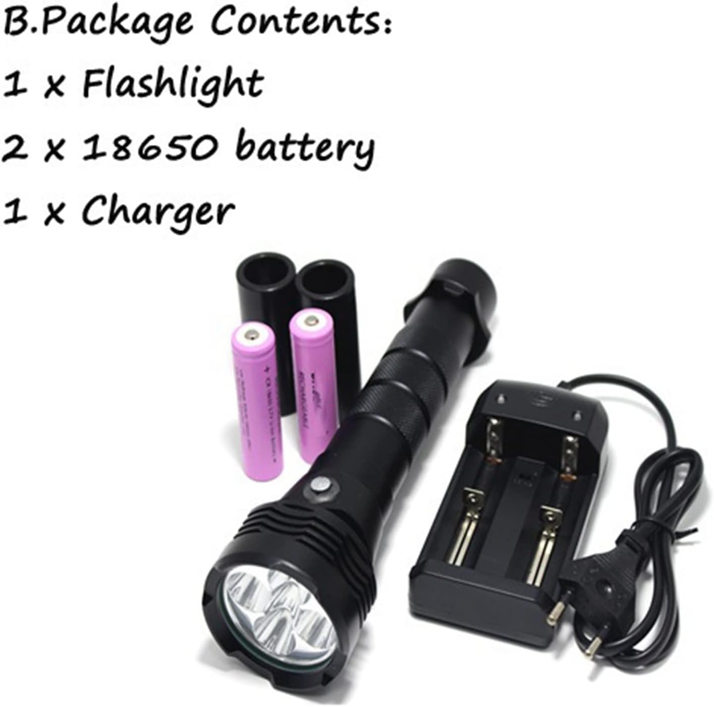 Underwater Lights 8000LM 5* XM-L2 LED Diving Flashlight Underwater 80 Meter Torch Waterproof Diver Portable Lantern for Outdoor Exploration Under Water Sports (Emitting Color : C Size : 1) (B 1)