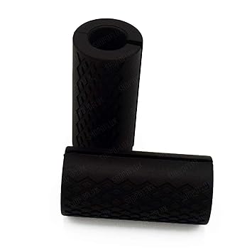 Shopoflux® Gym Dumbbell and Barbell Grips | Fat Bar Grip fit Standard Barbell, Dumbell Handles, Bicep, Pull Up Bar, Rope Grips for Weight Lifting Fitness Training (Pack of 2) (Black)