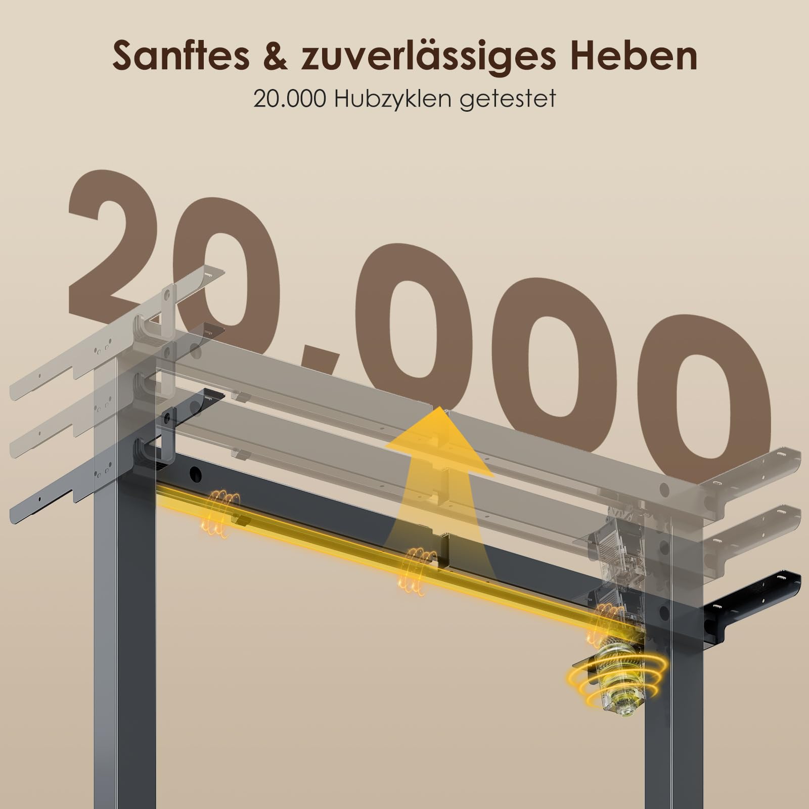 OffiGo Höhenverstellbarer Schreibtisch Gestell, Tischbeine Höhenverstellbar mit 3 Memory-Funktion, Elektrischer Schreibtisch für das 100cm-140cm Tisch, Schwarz