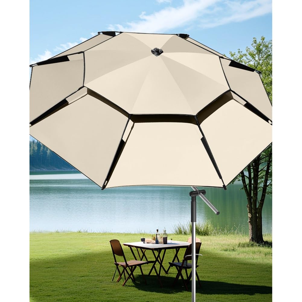 Parasol ogrodowy 240/220/200 cm, parasol plażowy odporny na wiatr, parasol wędkarski z regulacją nachylenia, ochrona UV na podróże i kemping
