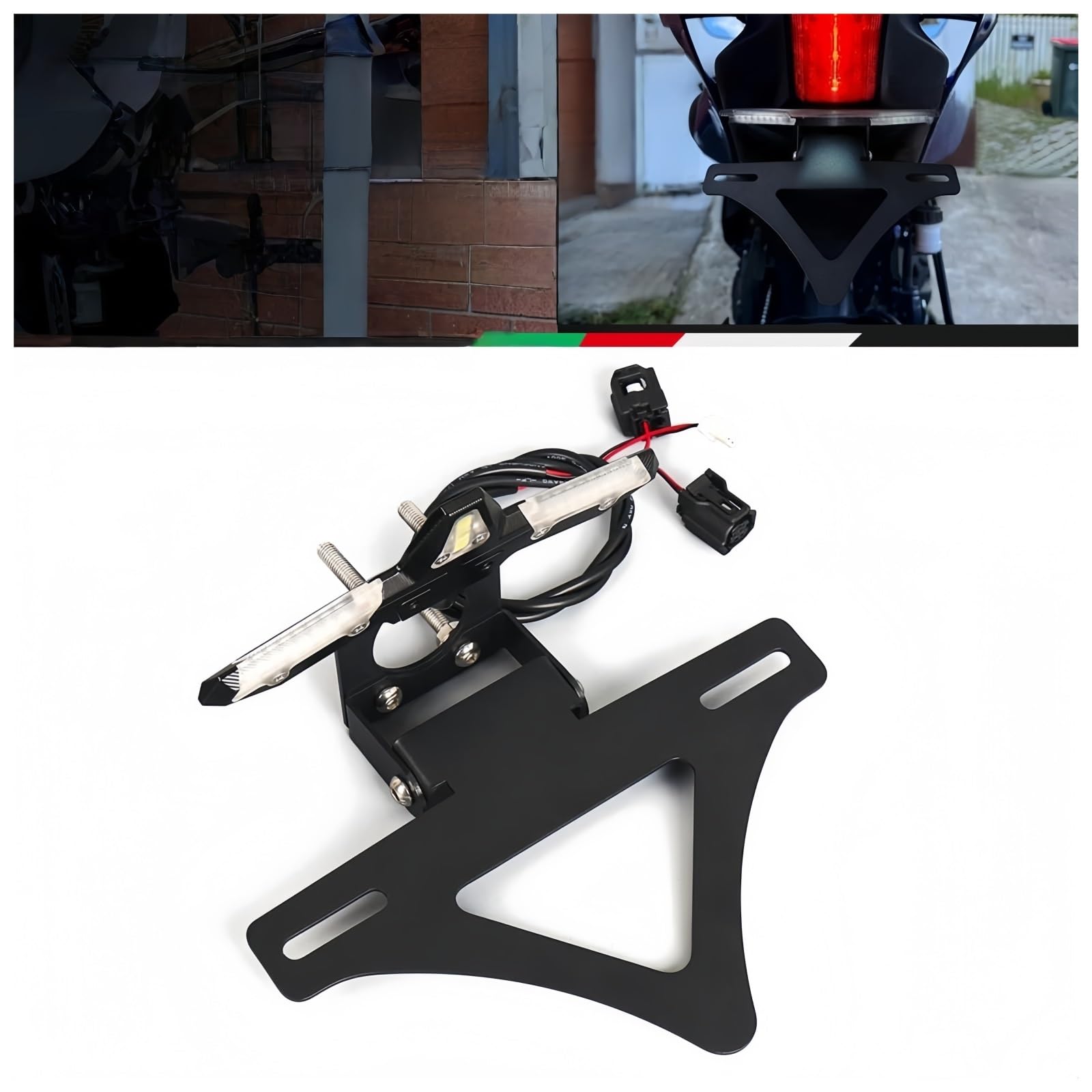 Soporte de Placa de matrícula de Montaje Central p Portamatrículas de Motocicleta para Giro para señal LED Integrado para YZF R6 2015-2025