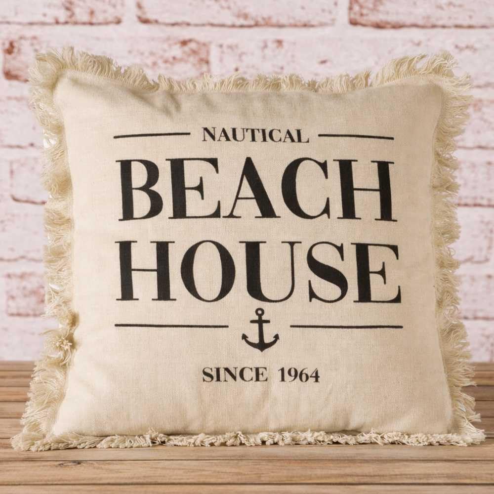 AltoBelli Kissen Beach House Beige mit Füllung 45x45 cm Maritime Deko