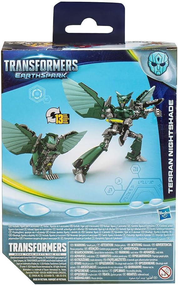 Transformers EarthSpark Terran Nightshade Deluxe Class 12.5 cm Figure Robot Toy for Kids Age 6+ Green