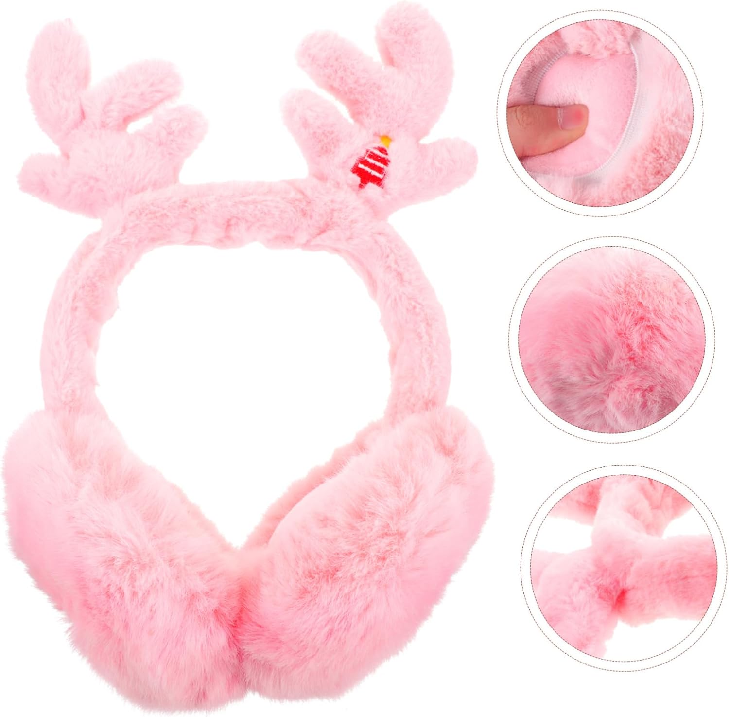 Didiseaon Cartoon Giraffe Winter Warm Ear Muffs for Women Boys and Girls Fuzzy Fur Ear Covers Portable Folding Headband