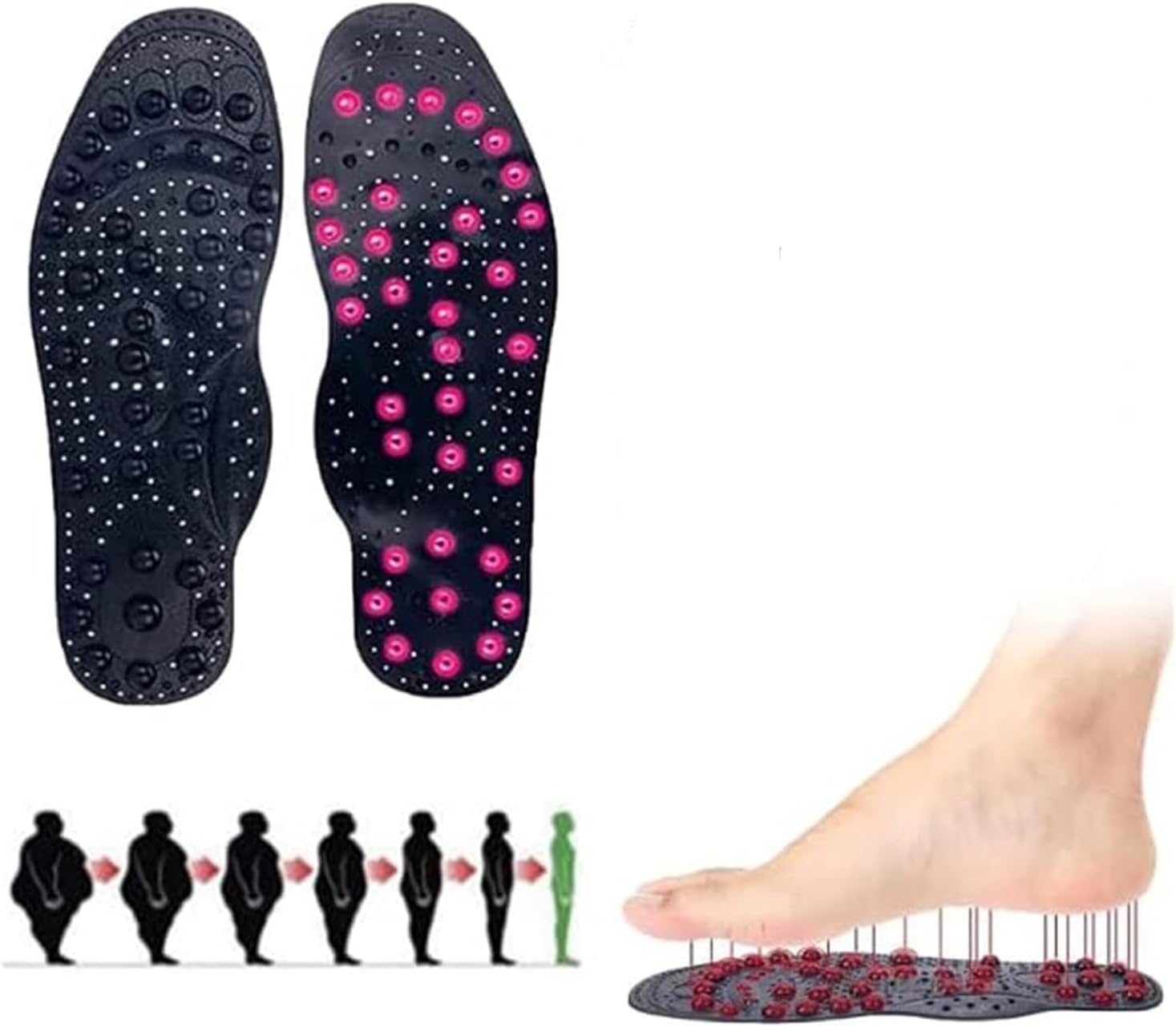 GFOUK TitanVein Far Infrared Tourmaline Acupressure Insoles, Insoles, Orthopedic