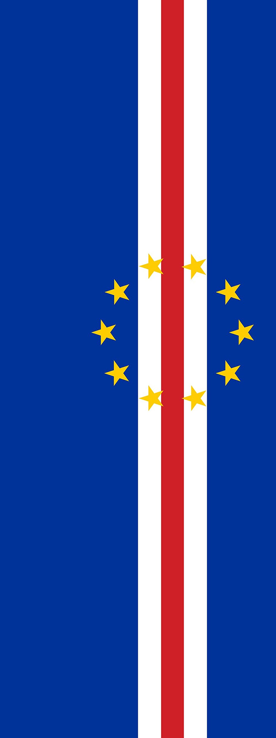 Drapeau Cap-Vert vertical anti-enroulement de 6m² pour mât extérieur 400x150cm