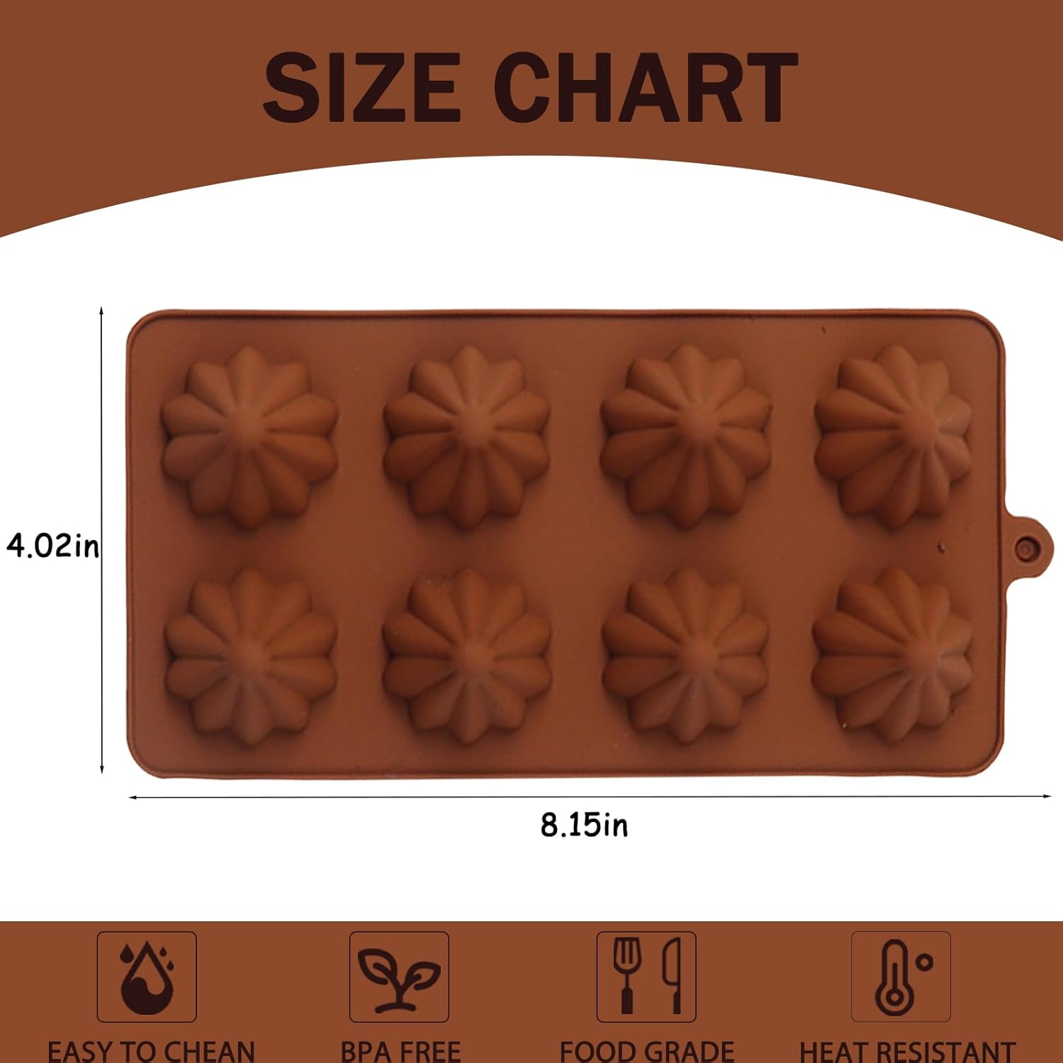 3D Silicone Mini Cone Whirlwind Molds, 8 Cavity Chocolate Baking Molds for Candy Cookie Gummy Ice Cube Cake Decoration Cupcake Topper Resin 8.15 x 4.02 x 0.92 Inches - Image 2