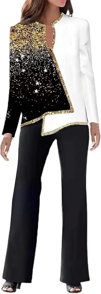 Tailleur Elegante Donna Curvy - Completo Due Pezzi Con Blazer E Pantaloni Largo Per Cerimonie - Foto 7