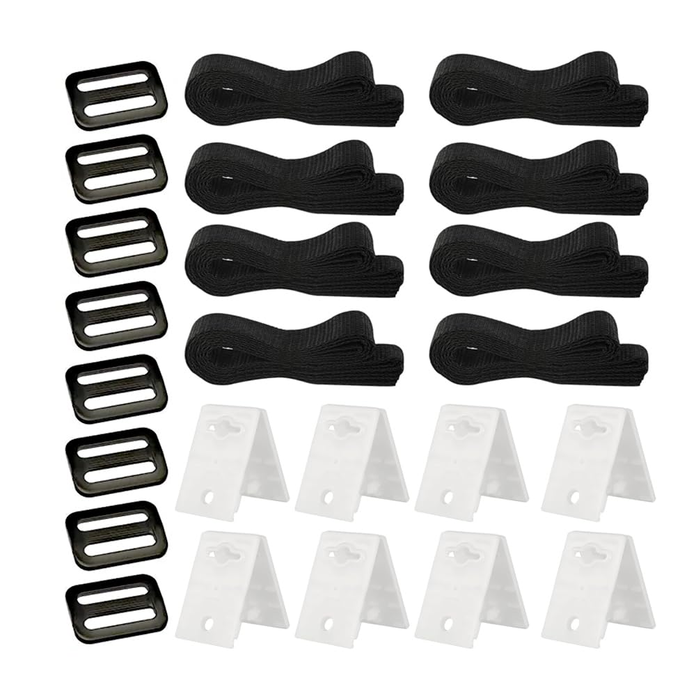 Sistema de Enrollado para Piscina, 8 Set Enrollador de Piscina para Pantalla Solar, Correas de Sujeción para Liner de Piscina, para Lonas/Cubiertas de Piscina