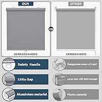 Vista 5 de Persianas enrollables opacas sin cordones con aislamiento térmico, impermeables, resistentes al fuego, resistentes a las arrugas, persianas