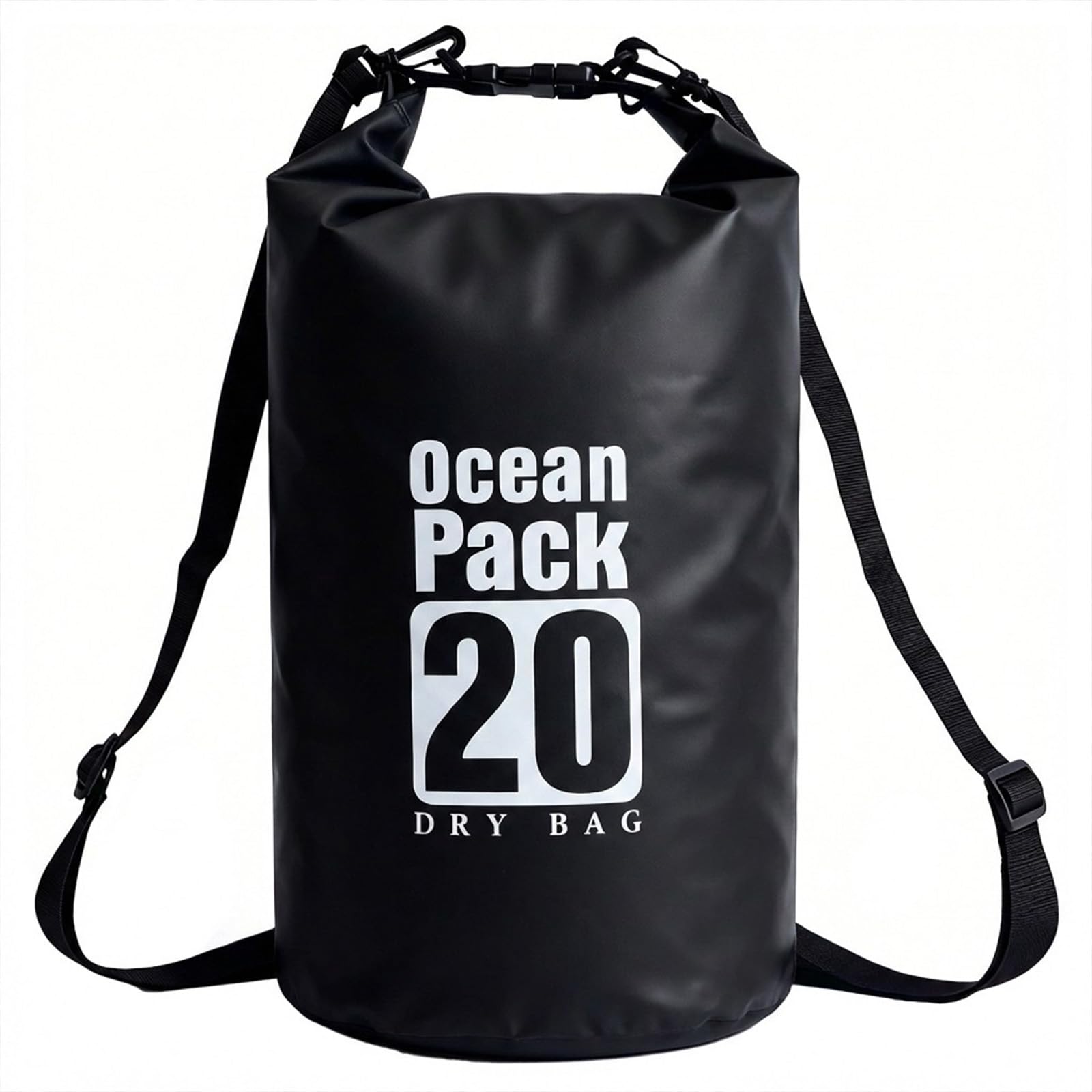 Floating Waterproof Dry Bag 5L/10L/15L/20L for women-Lightweight&Durable Dry Sack Backpack for Kayaking, Swimming, Camping, Hiking-Soft&Abrasion-Resistant with Roll-Top Closure (BLACK, 20L)-image-12