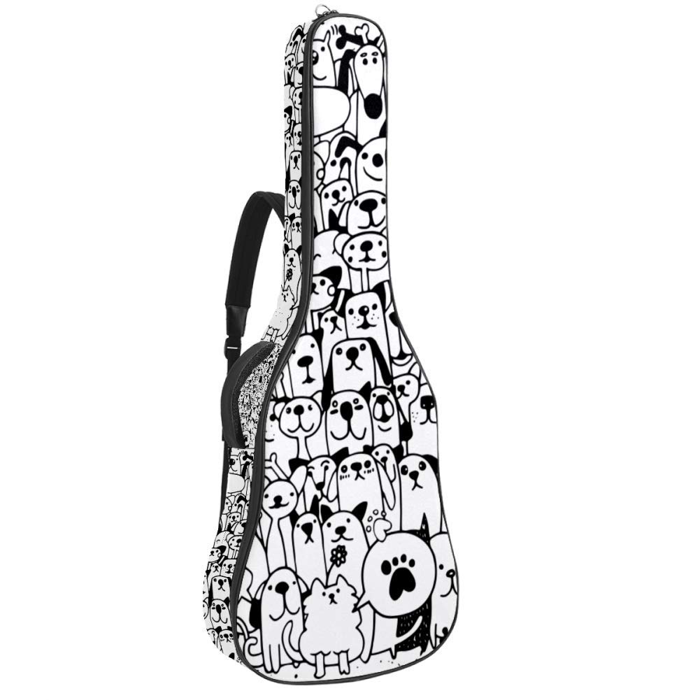 Bolsa para guitarra eléctrica resistente al agua, con cremallera, suave, para bajo, acústica y clásica, para gatos y perros