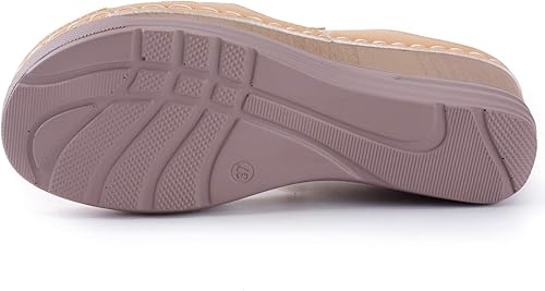 Miniatura 5 de Alexis Leroy Sandalias de cuña cómodas con puntera abierta y correas cruzadas para mujer