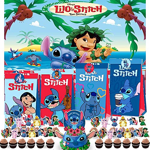 Lilo And Stitch Party Supplies Decorations Favor Bags Birthday Cake Topper Backdrop Banner