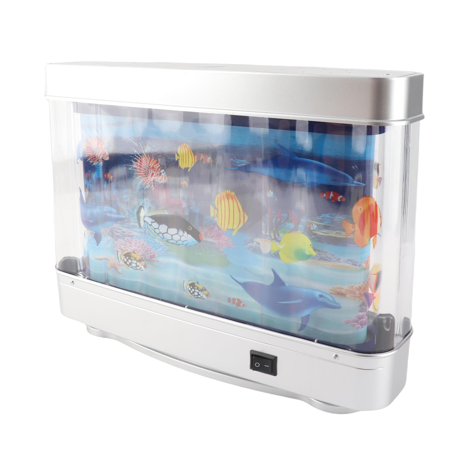 Lámpara de pecera falsa, mini decorativa con peces tropicales, luz nocturna artificial para acuario con peces en movimiento para niños y bebés