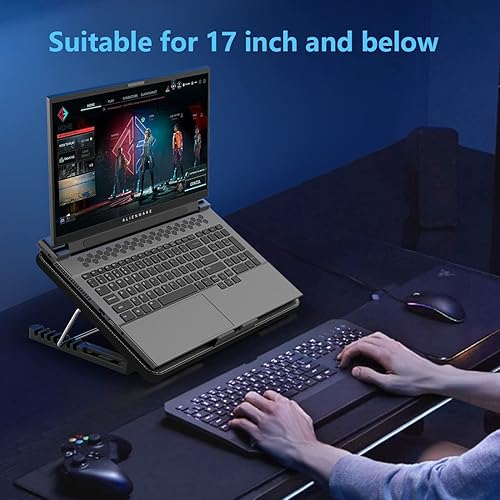 Miniatura 3 de LIANGSTAR Almohadilla de refrigeración para laptop enfriador para laptop con 6 ventiladores silenciosos para portátil de 12 a 17 pulgadas soporte