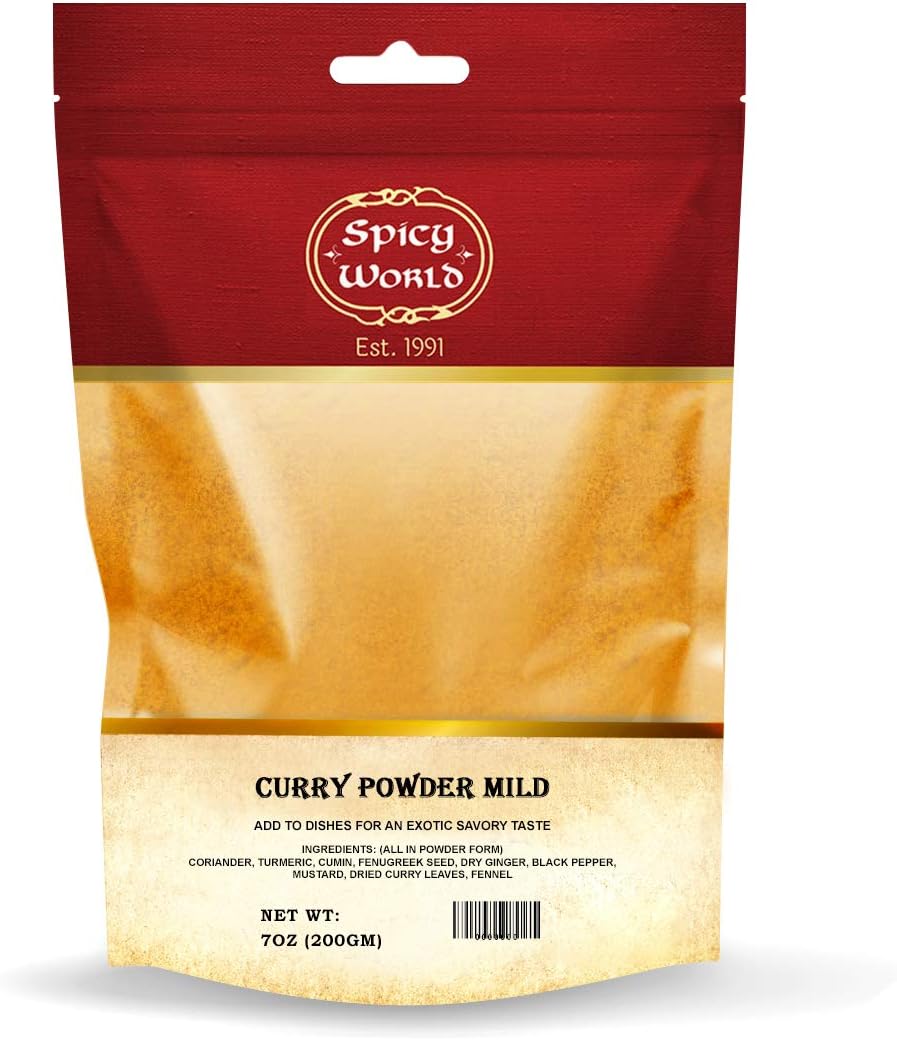 Madras Curry Powder Mild 7 oz | Authentic 12 spice blend - by Spicy World
