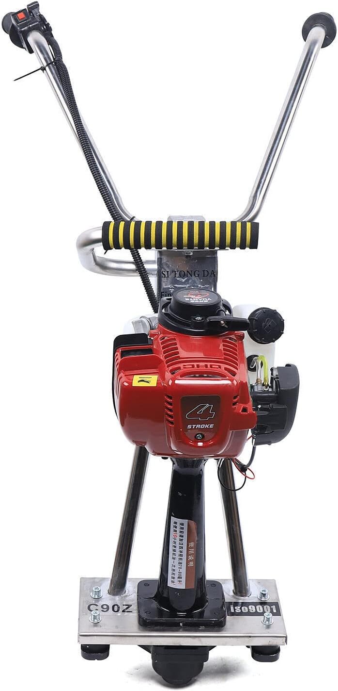 Eapmic Gas Powered Concrete Screed Engine, 4-Stroke 1.2HP 35.8CC Concrete Wet Screed Machine Heavy Duty Stainless Steel Frame Concrete Surface Finishing Vibra Tool Without Leveling Board