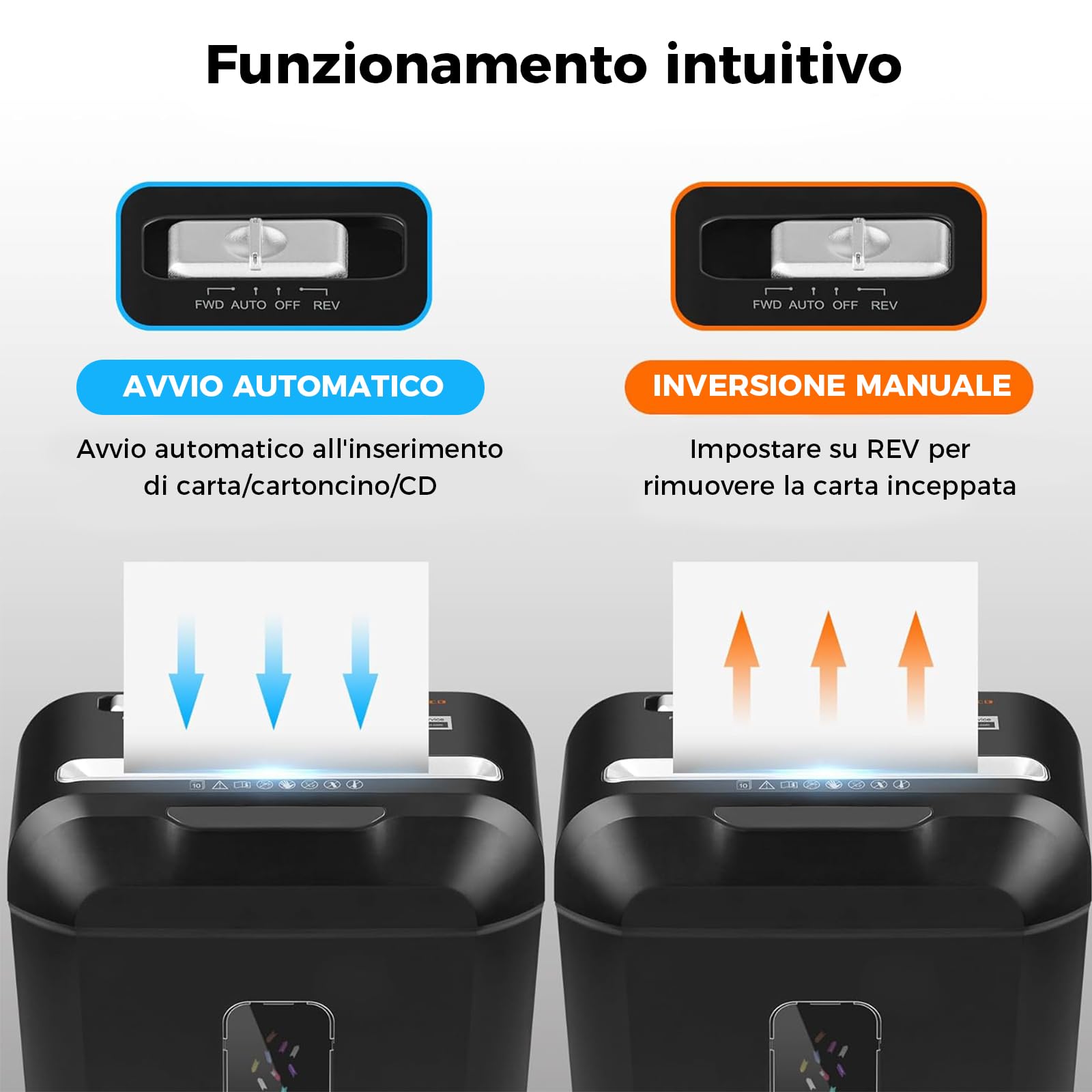Distruggidocumenti a Taglio Incrociato, Trituratore di Documenti da 10 Fogli, Trituratore per Carta/Carte di Credito per Ufficio Domestico,Sicurezza elevato P-4, CestinoEstraibile da 14 l, nero