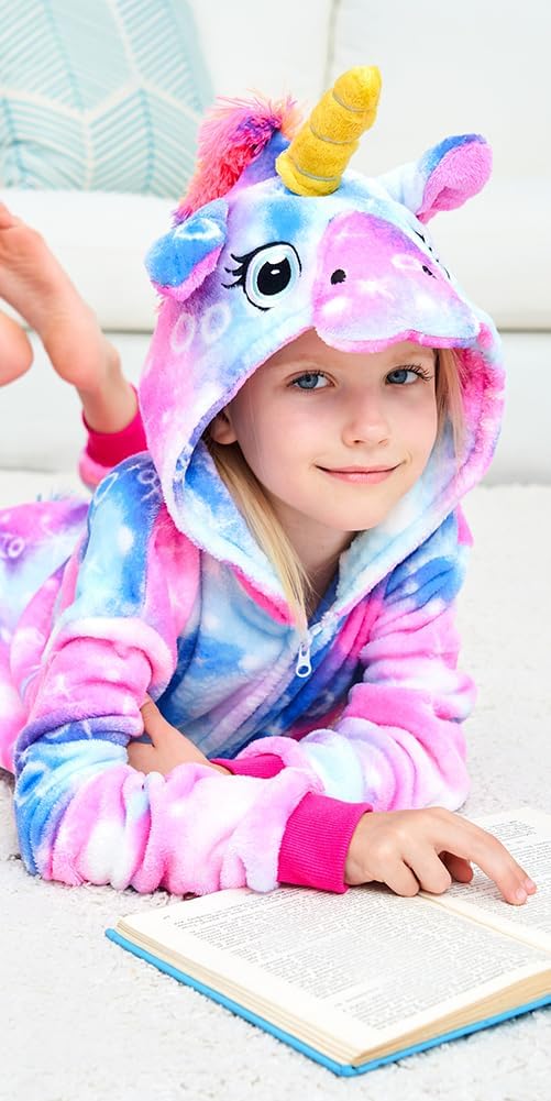 Kids Unicorn Onesie Pajamas One-Piece Cosplay Costume Animal Sleepwear Girls And Boys - Image 6