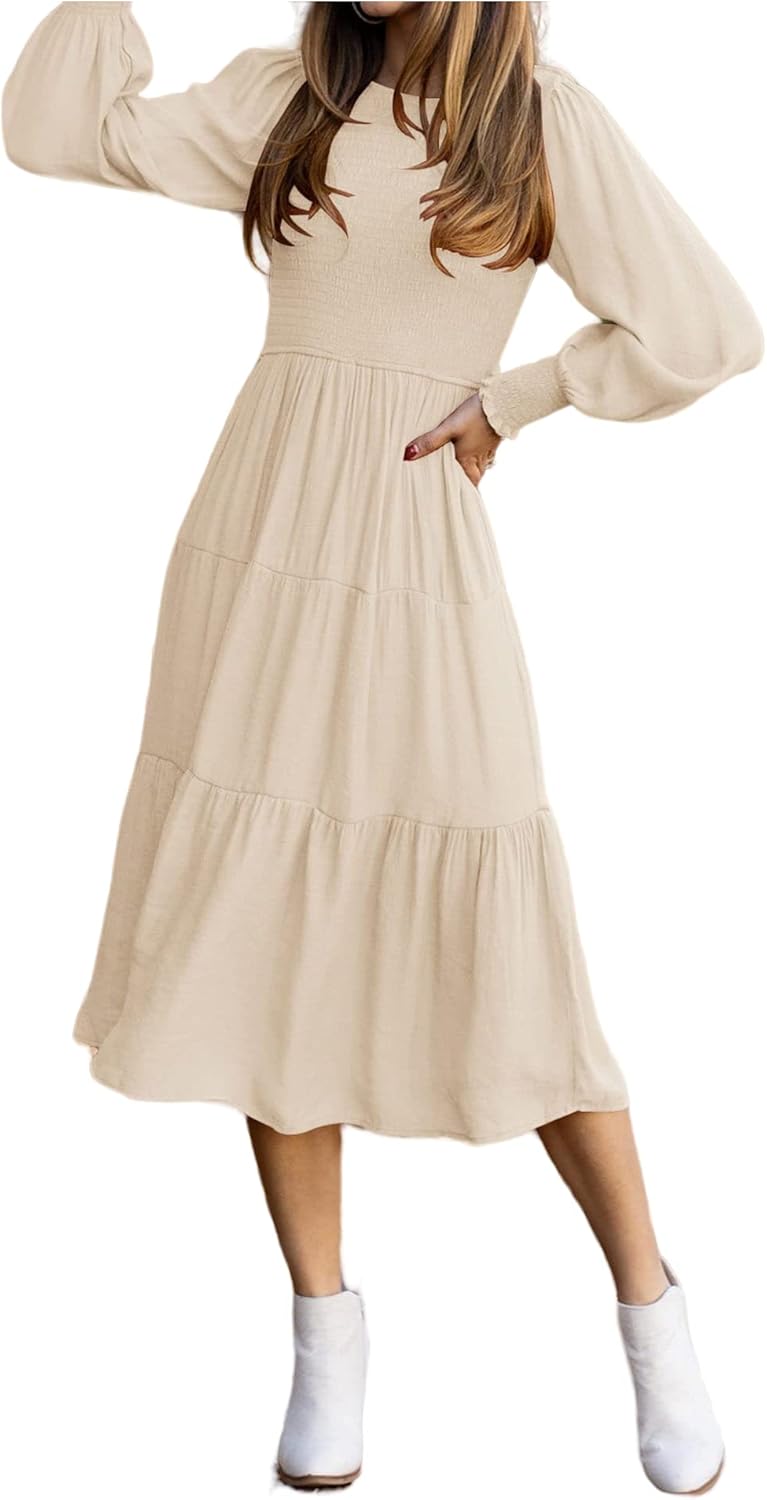mini flowy white dress Revery Floral Long Sleeve Maxi Dress main image 1