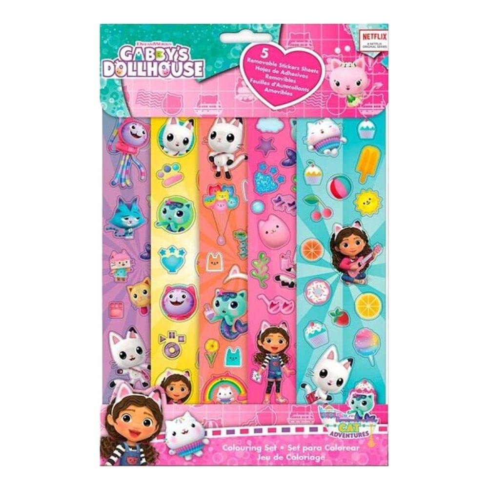 Pre School Unisex Kids Red 5 Piece Stickers Gabbys Dollhouse Set Gd00030