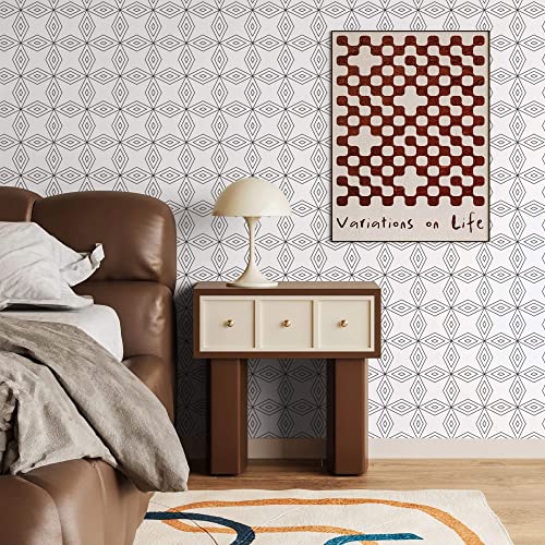 Heroad Brand 1 Roll White Geometric Peel And Stick Wallpaper For Cabinets 15.5"X118" And 1 Roll Green Leaf Wallpaper Peel And Stick Green Ginkgo Leaves Wallpaper 15.5"X78.7" #TOP4