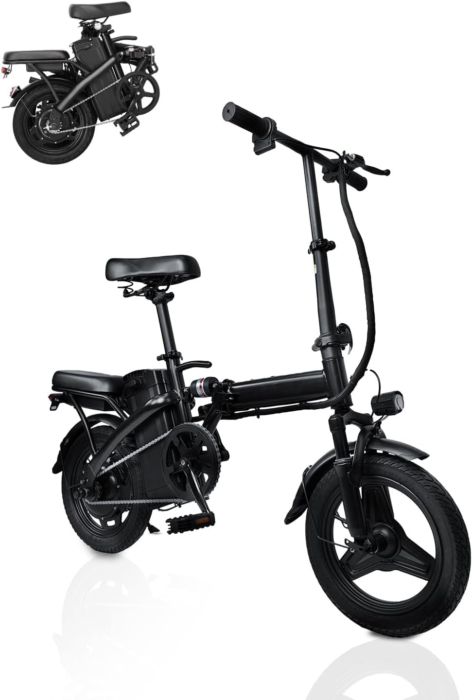 Electrical Bike for Adults 15 Mph with Max 15° Uphill,Folding Ebikes 350W Motor,Shock Absorbers Electrical Bicycle,280.8Wh Battery,25 Miles PAS Vary
