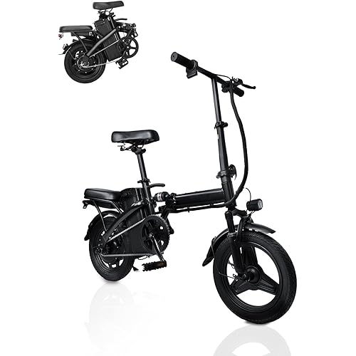 GOKU Electric Bike for Adults 15 Mph with Max 15° Uphill,Folding Ebikes 350W Motor,Shock Absorbers Electric Bicycle,280.8Wh Battery,25 Miles PAS Range