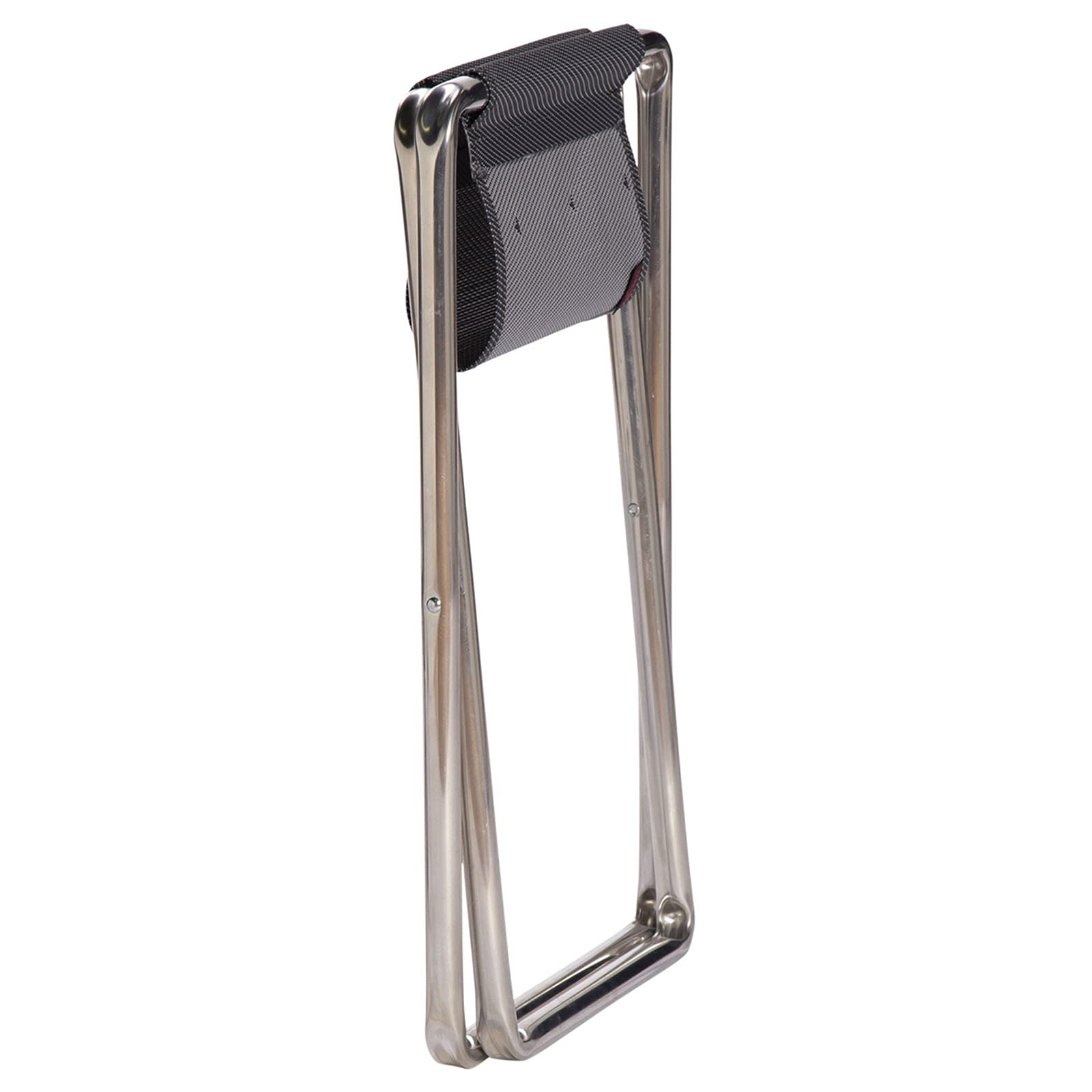 Tabouret Pliant Crespo En Aluminium Et Multifibra - Couleur Anthracite, Dimensions Plié ~58x36x5cm
