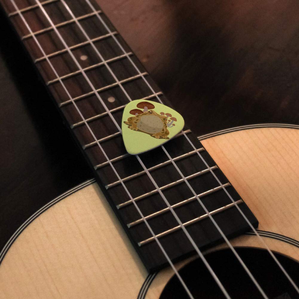 Juego de 6 púas de guitarra Sapo sentado delante de hongos calibre medio