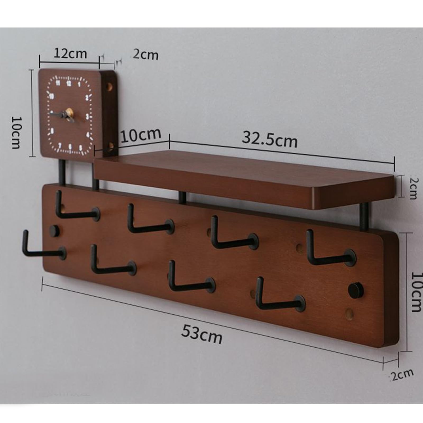 Specchio grande da ingresso con appendini e mensole Dima