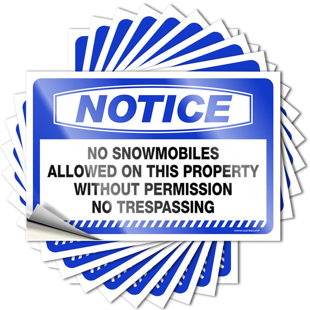 Decals Funny House Decor Durable Vinyl - Notice No Snowmobiles Allowed On This Property Bumper for Friends Use(6X9CM)