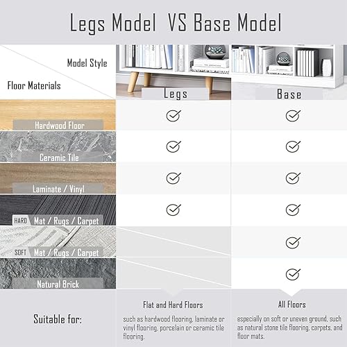 Miniatura 42 de IOTXY - Estantería baja, organizador de madera, 3 niveles con base, estantería horizontal, 10 cubos, color blanco cálido Blanco cálido,Azul