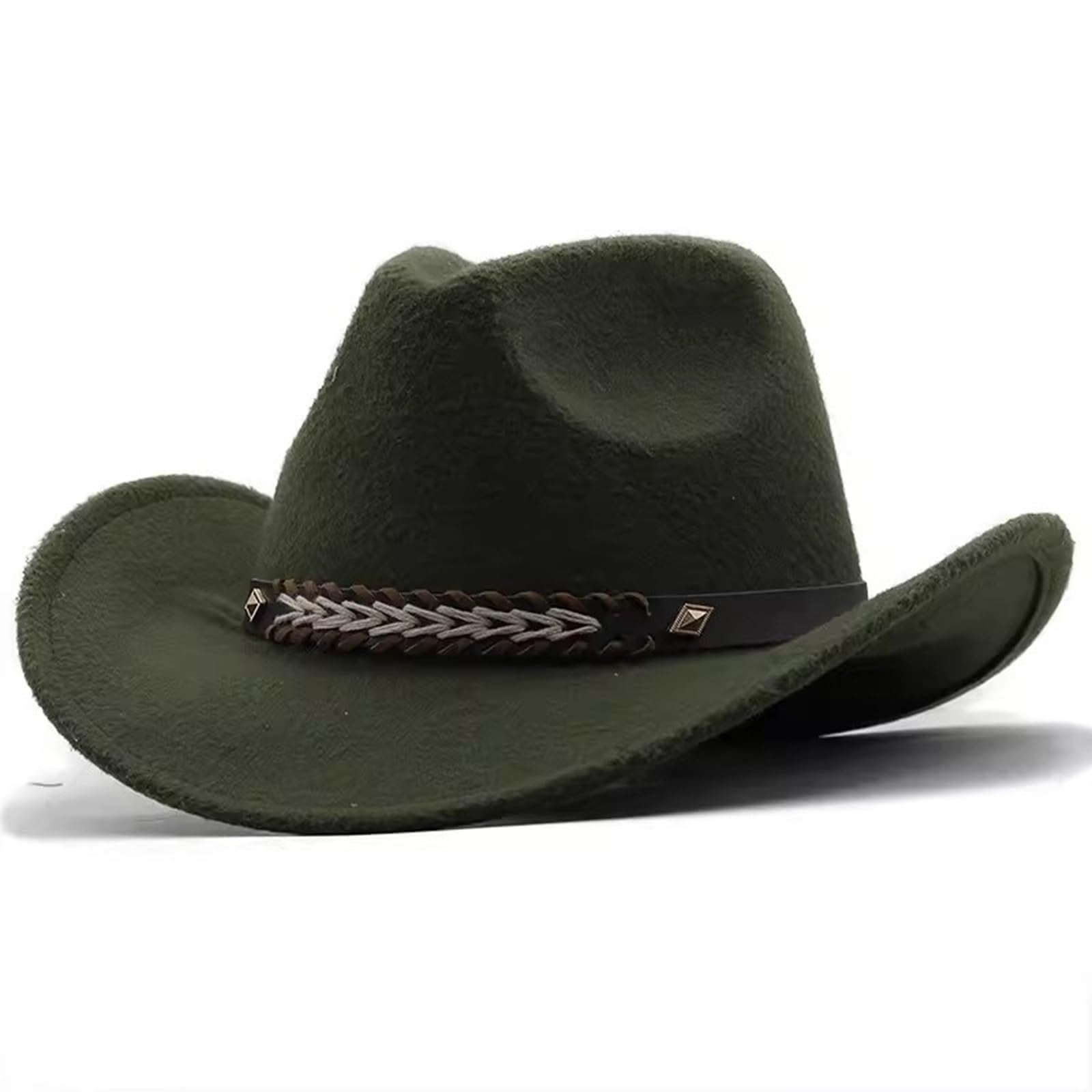 Cappello da Cowboy Cappello da Cowboy Western in Tweed con Cintura Larga, Coppia per Uomo e Donna