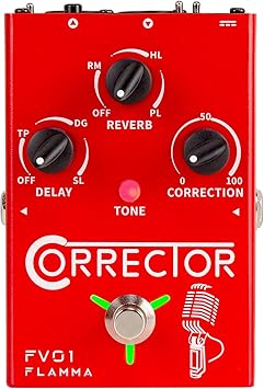 FLAMMA FV01 Vocal Effects Processor Pitch Correction Voice Pedal Vocal Stompbox Microphone Amplifier for Singer Live Singing Streaming Recording with Delay Reverb Acoustic Guitar Playing