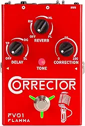 FLAMMA Fv01 Processador De Efeitos Vocais, Correção Tom, Pedal Voz, Amplificador Microfone Para Cantores, Canto Ao Vivo, Streaming, Gravação Com Delay, Reverb E Violão Acústico